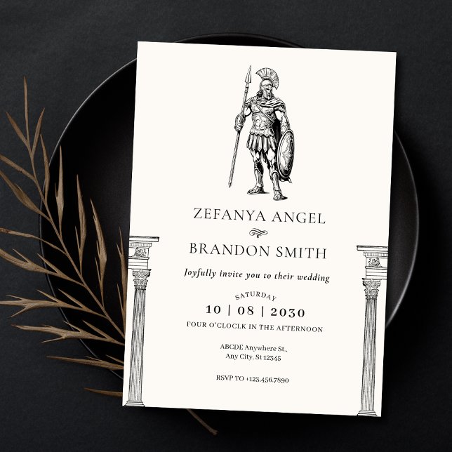 Invitation Soldat grec antique empire  (Créateur téléchargé)