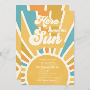 Invitation Soleil Anniversaire Boho 1er Voyage Autour Du Sole