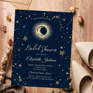 Invitation Soleil céleste, Lune, Étoiles Réception de mariage