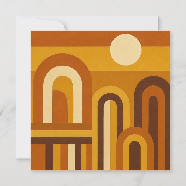 Invitation Soleil et Arches Design Géométrique Moderne du Mil (Devant)
