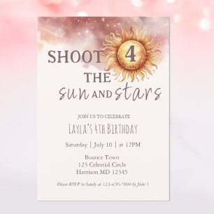 Invitation Soleil et étoiles Espace céleste Quatrième anniver