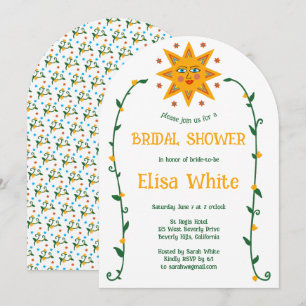 Invitation Soleil et vignes Boho Arch Whimsical Douche