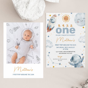 Invitation Soleil Premier voyage autour du soleil Photo 1er a