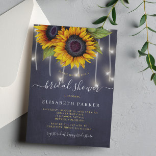 Invitation Soleil rustique chic script nuptiale douche