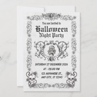 Invitation sombre pour la fête d'Halloween de Goth