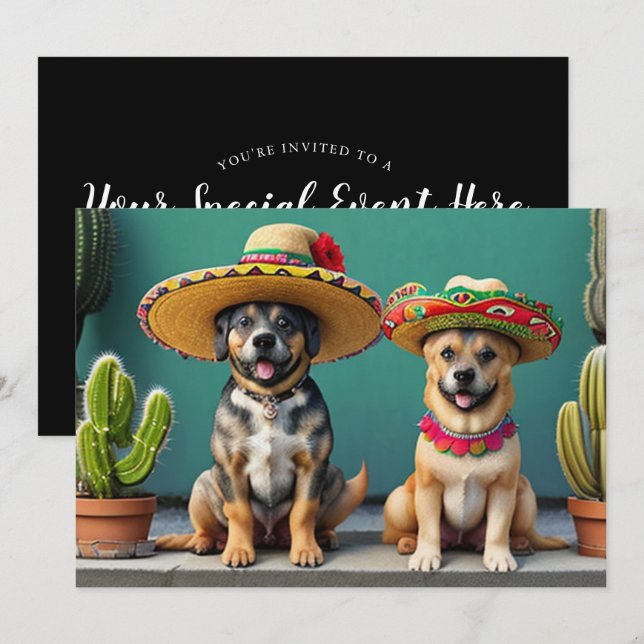 Invitation sombreros perros (Devant / Derrière)