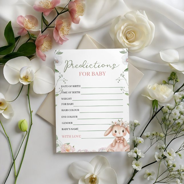 Invitation Some Bunny Baby Predictions Game Card (Créateur téléchargé)