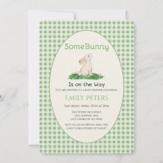 Invitation Some Bunny Baby Shower Green