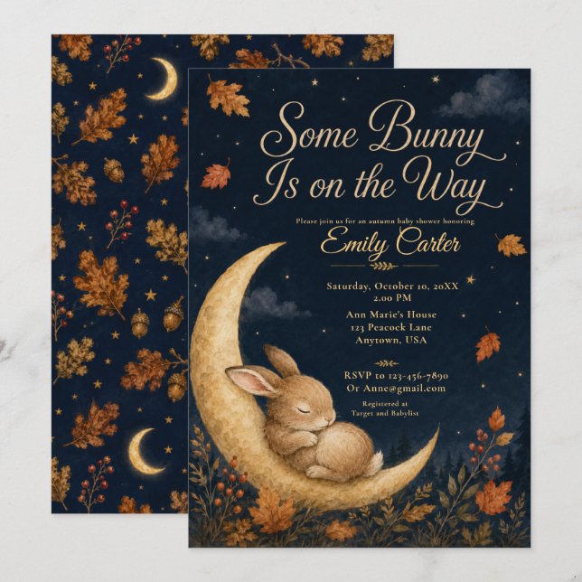 Invitation Some Bunny Fall Baby Shower (Devant / Derrière)