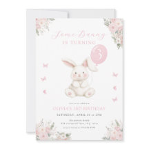 Some Bunny Floral Girl Anniversaire Rose Lapin de