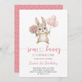 Invitation Some Bunny girl Birthday Party