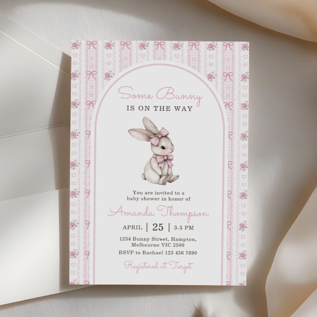 Invitation Some Bunny Vintage Lapin Baby Shower (Créateur téléchargé)