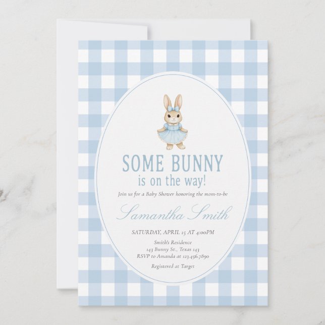Invitation Somebunny Baby Shower (Devant)