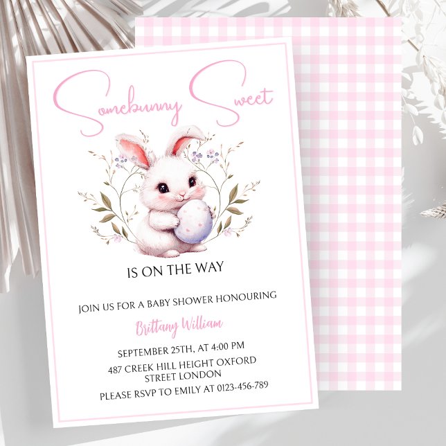 Invitation Somebunny Sweet est sur le chemin Baby shower fill (Créateur téléchargé)