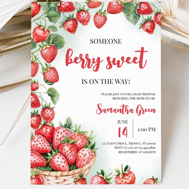Invitation Someone Berry Sweet Baby Shower (Créateur téléchargé)