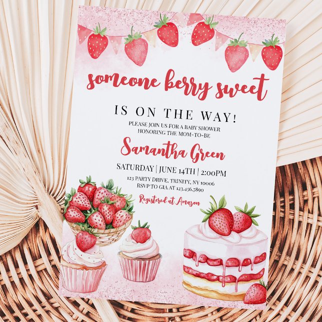 Invitation Someone Berry Sweet Baby Shower (Créateur téléchargé)