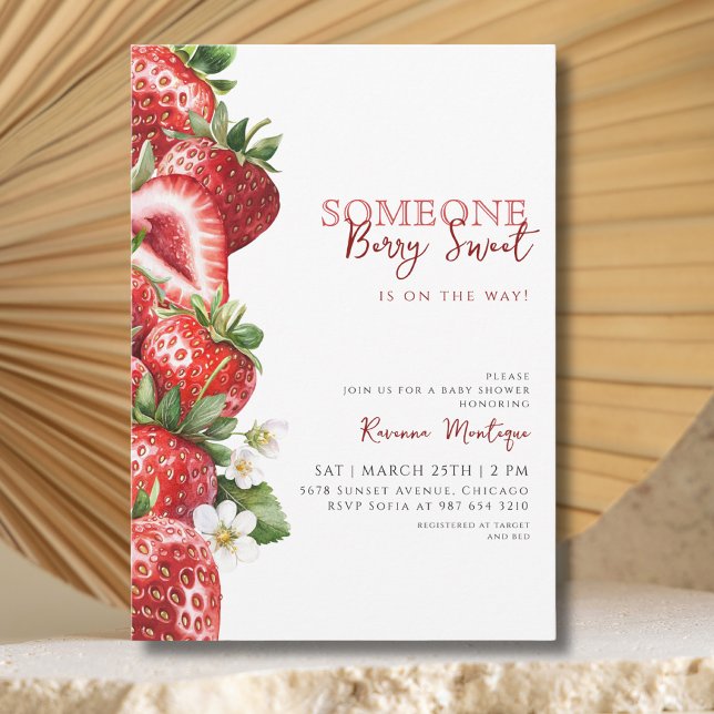 Invitation Someone Berry Sweet Douce Fête de Naissance pour B (Créateur téléchargé)