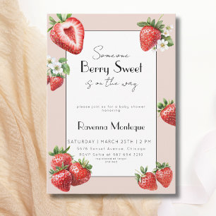 Invitation Someone Berry Sweet Fête de Naissance Fraise Migno