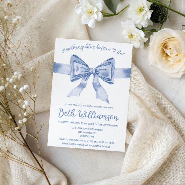 Invitation Something Blue avant de le faire !  Mariage modern (Créateur téléchargé)