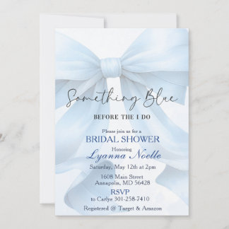 Invitation Something Blue avant mon Shower de Mariage