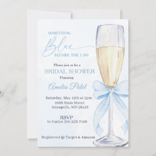 Invitation Something Blue Baby Shower de mariage 