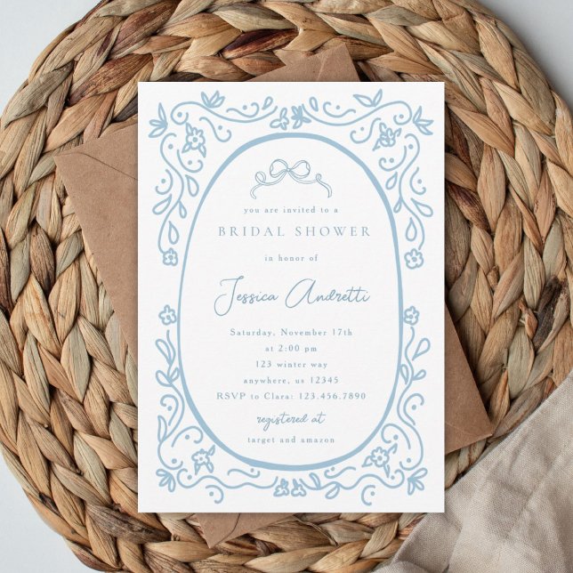 Invitation Something Blue Baby Shower de Mariage  (Créateur téléchargé)