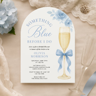 Invitation Something Blue Before I Do Baby Shower avec Ruban