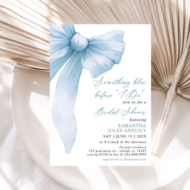 Invitation Something Blue Before I Do Baby Shower avec un Rub (Créateur téléchargé)
