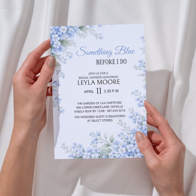 Invitation Something Blue Before I Do Baby Shower de Mariage (something blue before i do bridal shower)