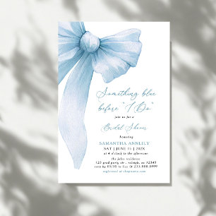 Invitation Something Blue Before I Do  Blue Bow Bridal Shower
