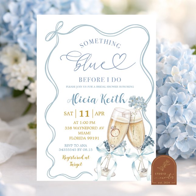 Invitation Something Blue before I Do Bridal Shower (Créateur téléchargé)