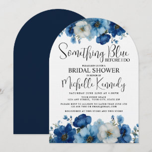 Invitation Something Blue Before I Do Floral Bridal Shower 