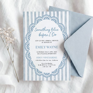 Invitation Something Blue Before I do Lace Bridal Shower 