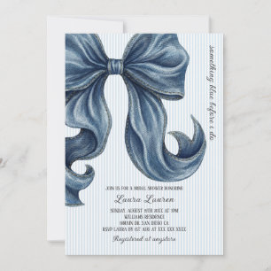 Invitation Something Blue Bow Baby Shower de Mariage