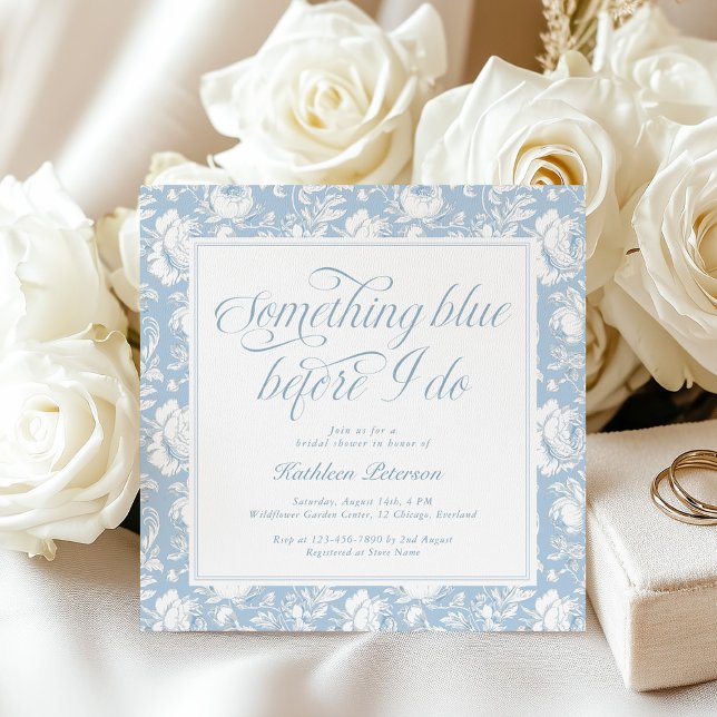 Invitation Something Blue Chinoiserie Fête de Mariage  (Créateur téléchargé)