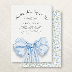 Invitation Something Blue French Bow Coquette Enterrement de 