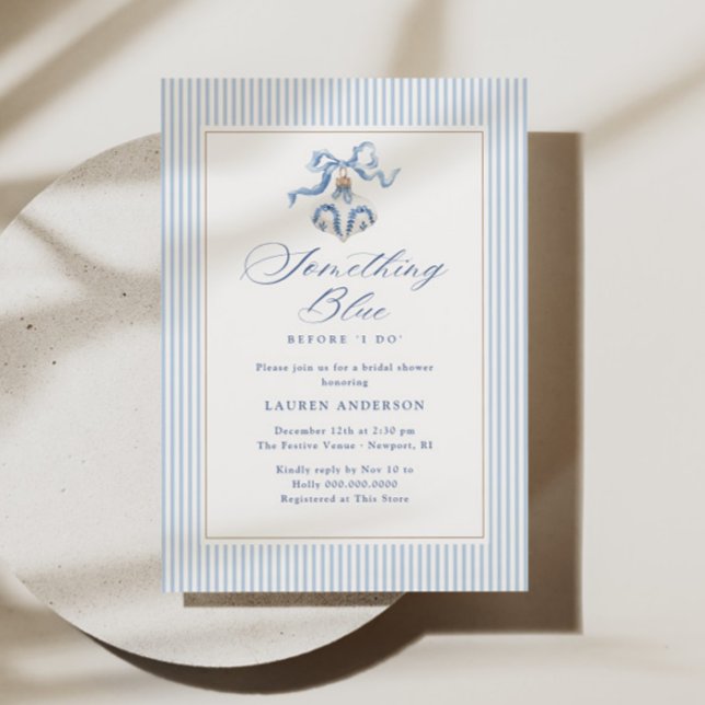 Invitation Something Blue Noël Baby Shower (Créateur téléchargé)