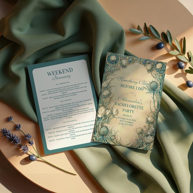 Invitation Something Blue Thistle Bachelorette Party (Créateur téléchargé)