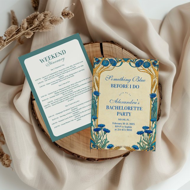 Invitation Something Blue Wildflower Bachelorette Party (Créateur téléchargé)