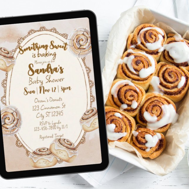 Invitation Something Sweet, Cinnamon Roll Baby Shower (Créateur téléchargé)