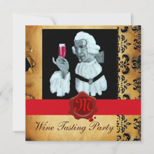 INVITATION SOMMELIER FÊTE DE DÉGUSTATION DE VIN SCEAU DE CIRE