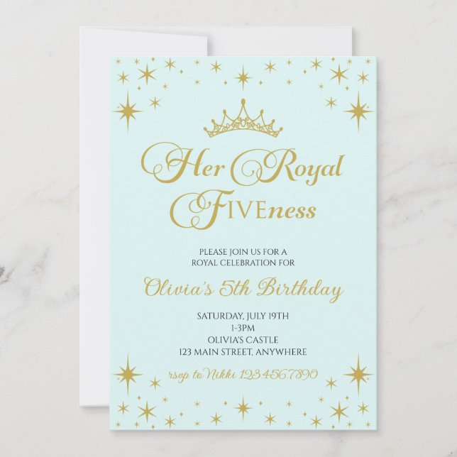 Invitation Son Altesse Fiveness Princesse d'Or 5e Anniversair (Devant)