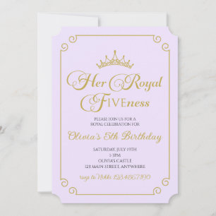Invitation Son Altesse la Princesse d'Or Fiveness 5e Annivers