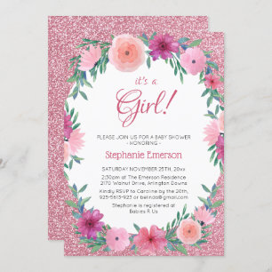 Invitation Son Baby shower de Parties scintillant d'or Rose f