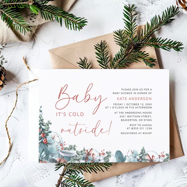 Invitation Son Baby shower d'hiver froid à l'extérieur (Créateur téléchargé)