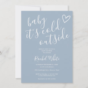 Invitation Son Baby shower D'Hiver Froid Hors Du Bleu Dusty