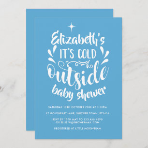 Invitation Son Baby shower extérieur froid / Saupoudrer