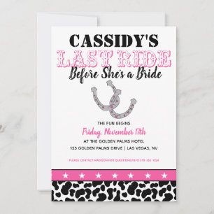 Invitation Son Dernier Ride Disco Cowgirl Bachelorette Itinér