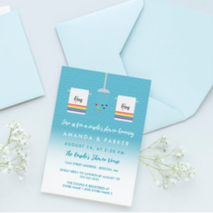 Invitation Son et sa douche de couple lesbienne