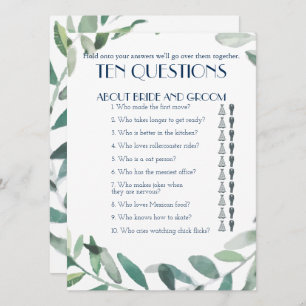 Invitation Son et ses dix questions jeu Mariage